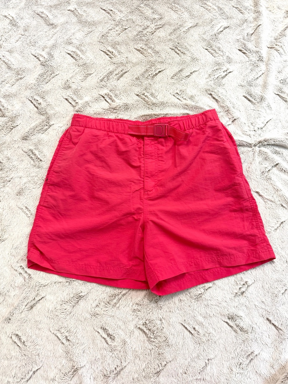 Lands' End Boys Swim Shorts Trunks Size 10-12 Pink Lined Elastic Drawstring
